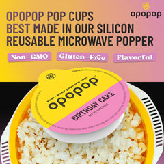 OPOPOP six pop cups arranged to illustrate pack quantity and portioning