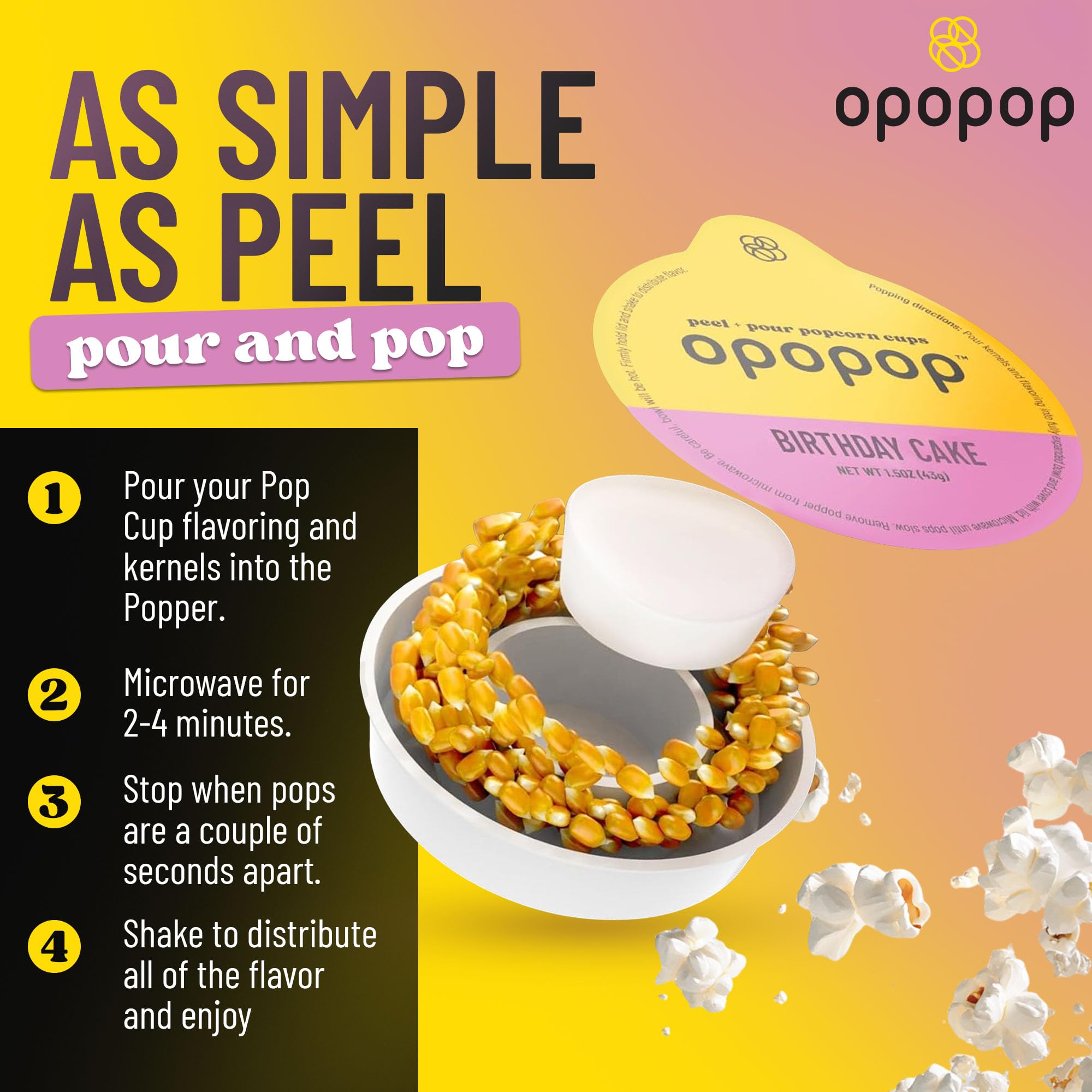 OPOPOP close-up of cup texture, highlighting easy peel and clean use
