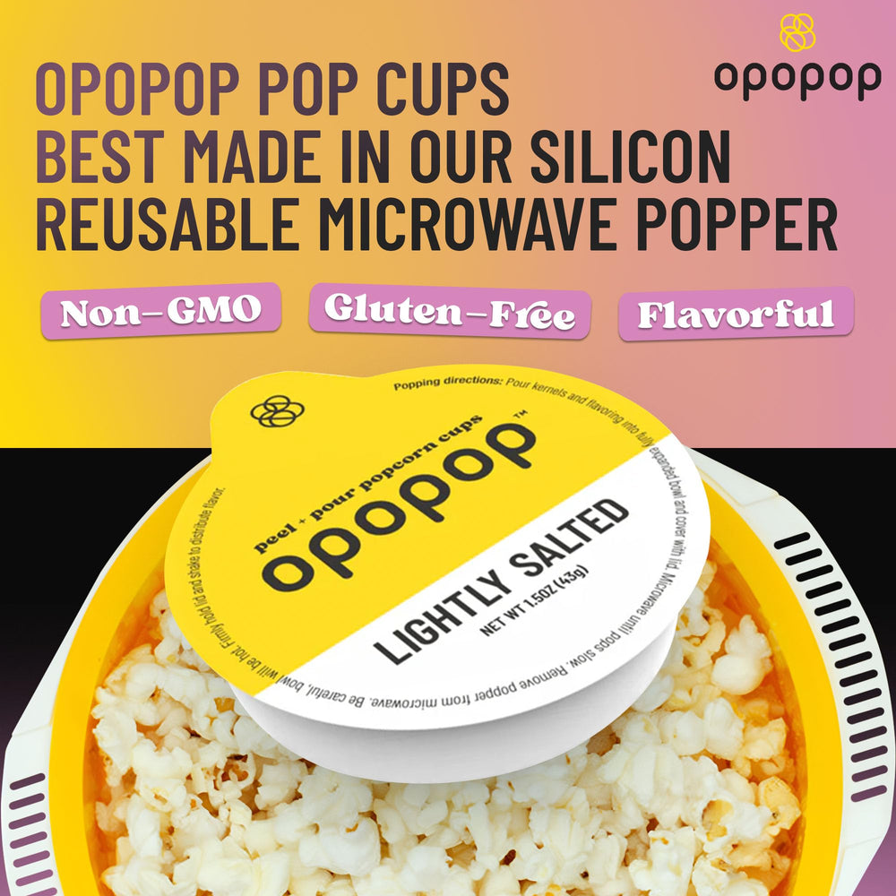 OPOPOP bowl next to hand for serving size comparison and portion control