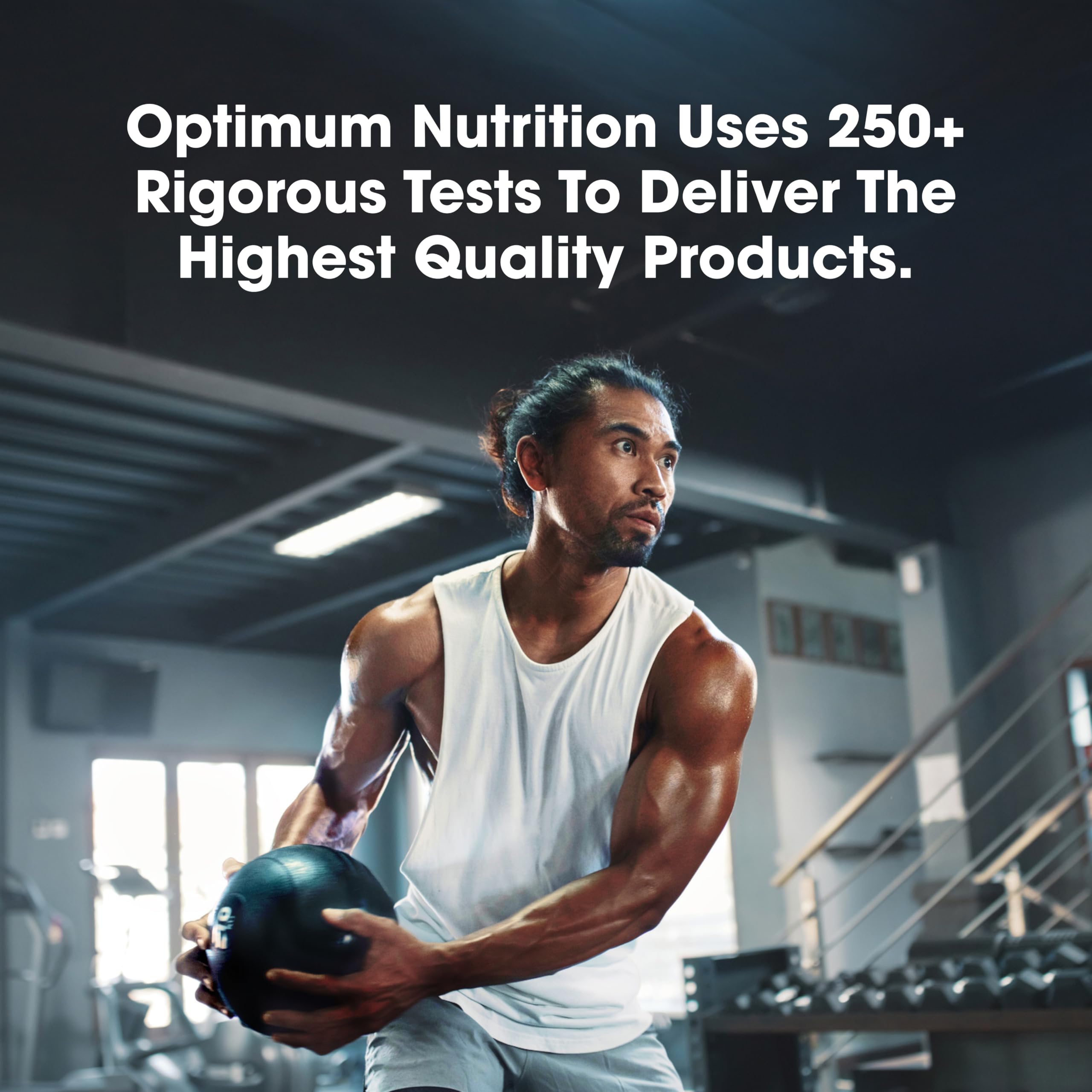 Optimum Nutrition Chocolate bottle next to training plan showing easy protein tracking
