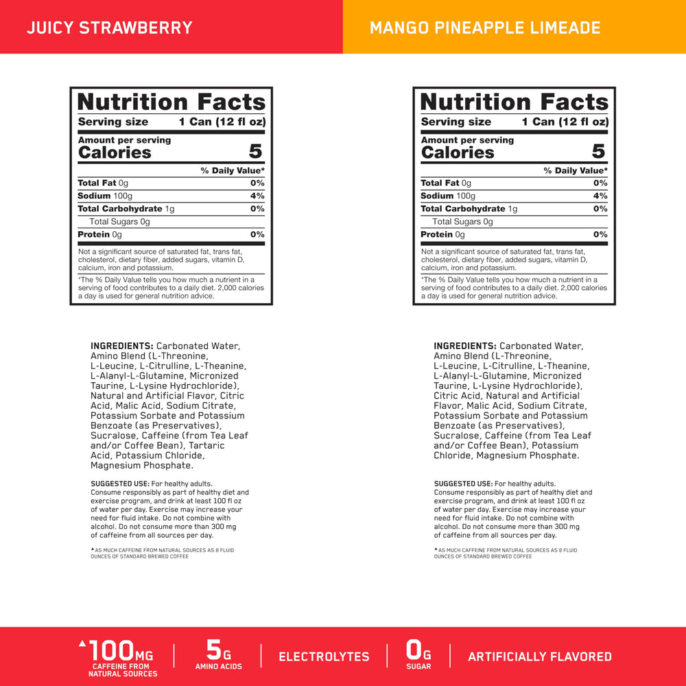 Optimum Nutrition sparkling bubbles close-up emphasizing crisp carbonation