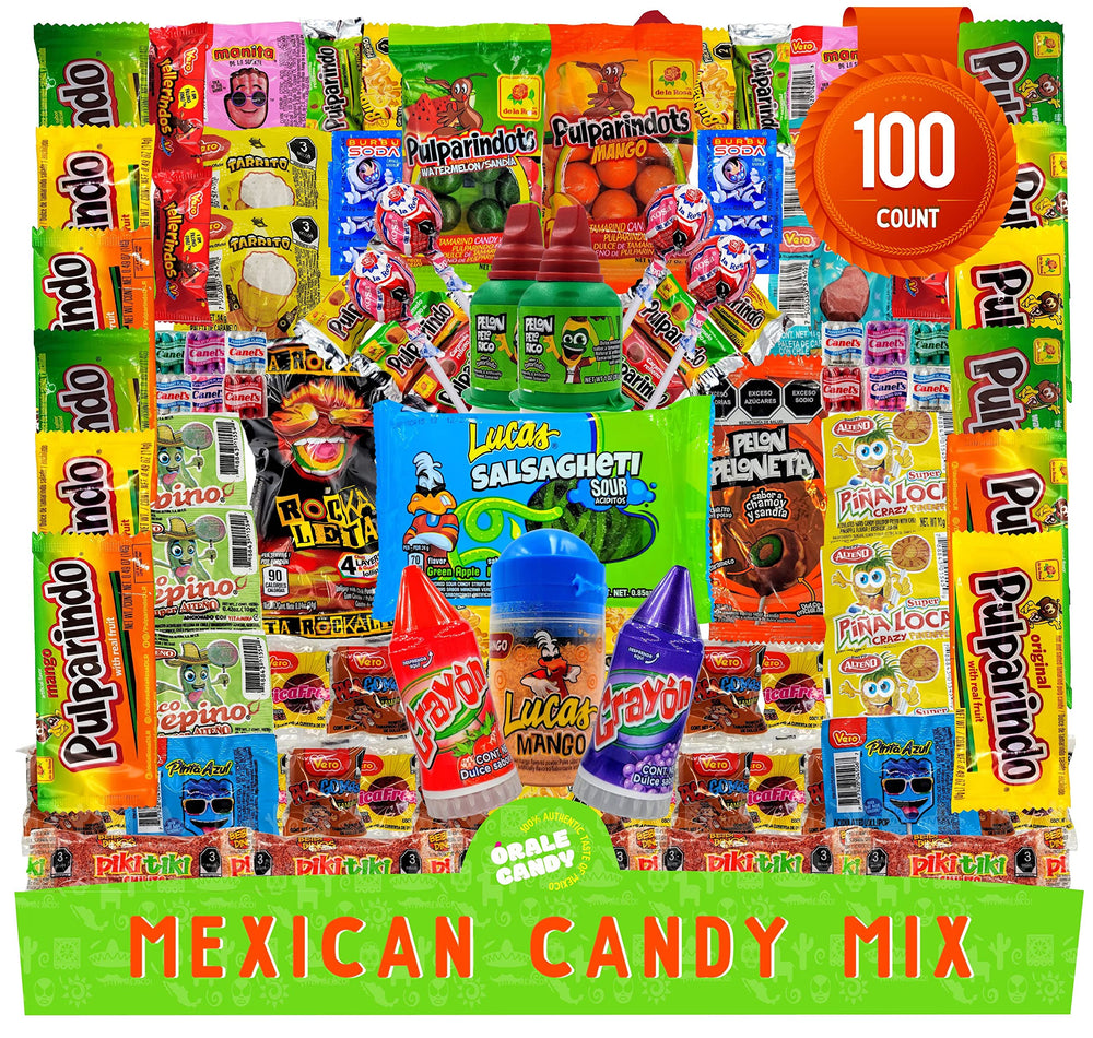 Órale Candy front box showing colorful Mexican candy assortment and festive appeal