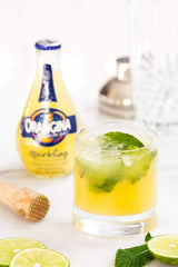 Orangina poured over ice in glass, brand keeps drinks cold and crisp