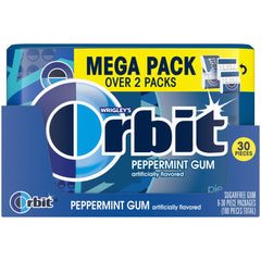 Orbit single individually wrapped peppermint piece ready to carry for fresh breath