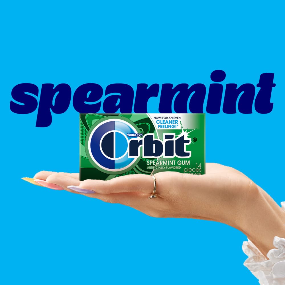 Orbit spearmint pack inside a purse demonstrating portability and on-the-go confidence