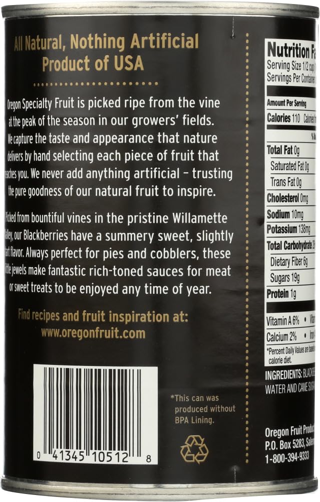 Oregon close-up of blackberry texture and syrup retaining firm fruit structure and flavor