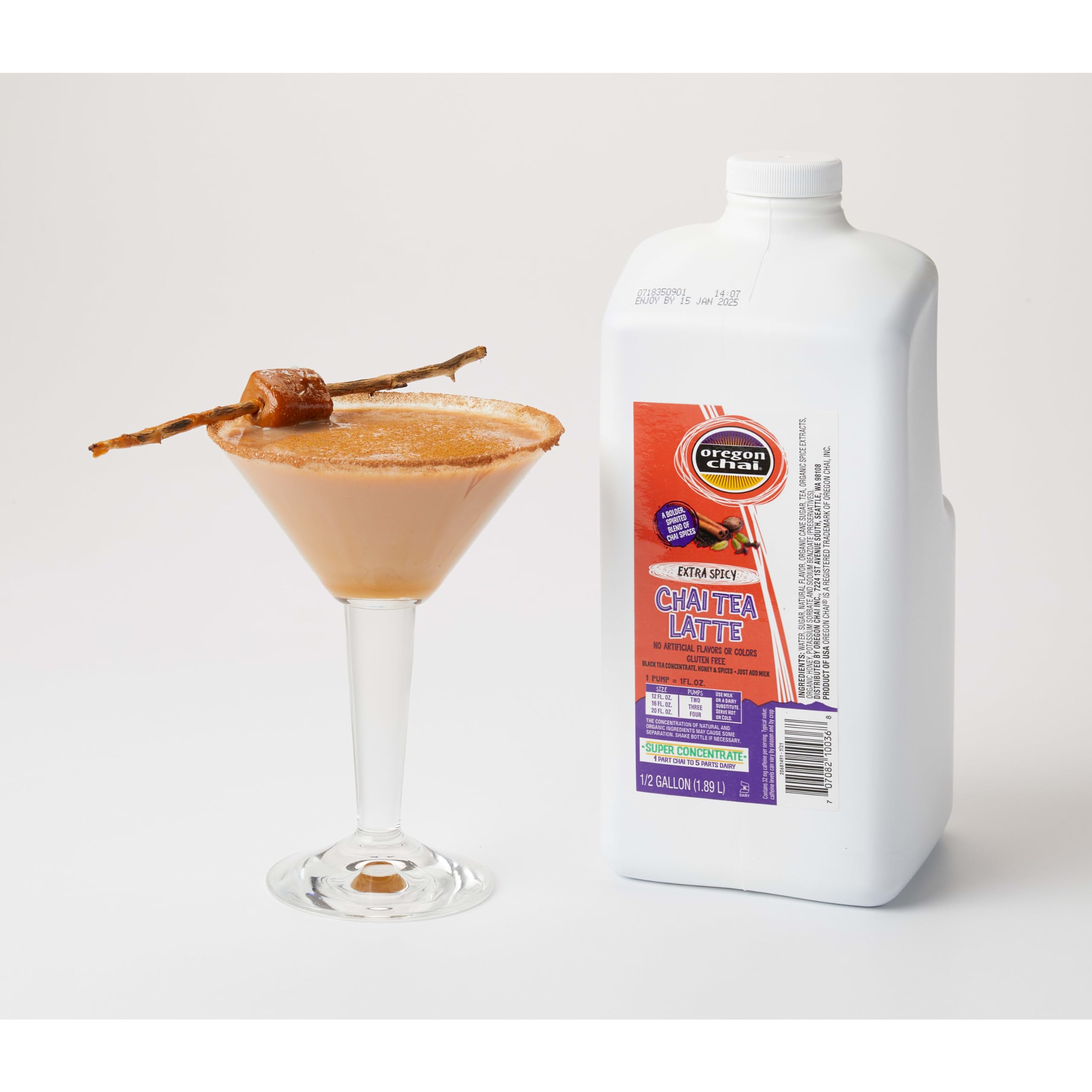 Oregon Chai in café setting showing convenient high-volume use
