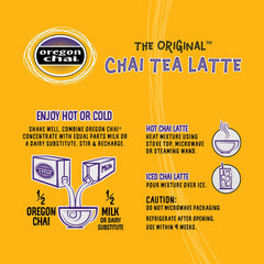 Oregon Chai iced latte in a glass with ice showcasing refreshing chilled enjoyment