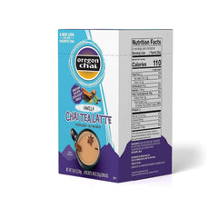 Oregon Chai powdered mix on a spoon showing texture and easy dissolving for quick lattes