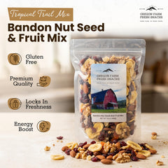 OREGON FARM FRESH banana chip detail emphasizing tropical sweetness