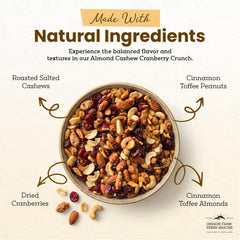OREGON FARM FRESH SNACKS cranberry and nuts mix spread on surface, shows sweet and tangy contrast