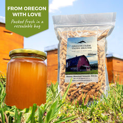 OREGON FARM FRESH SNACKS serving bowl of sesame sticks ready to share