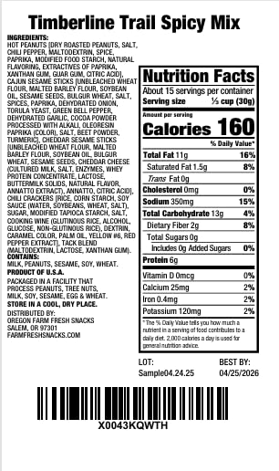 OREGON FARM FRESH SNACKS snack mix at outdoor picnic, perfect for on-the-go gatherings