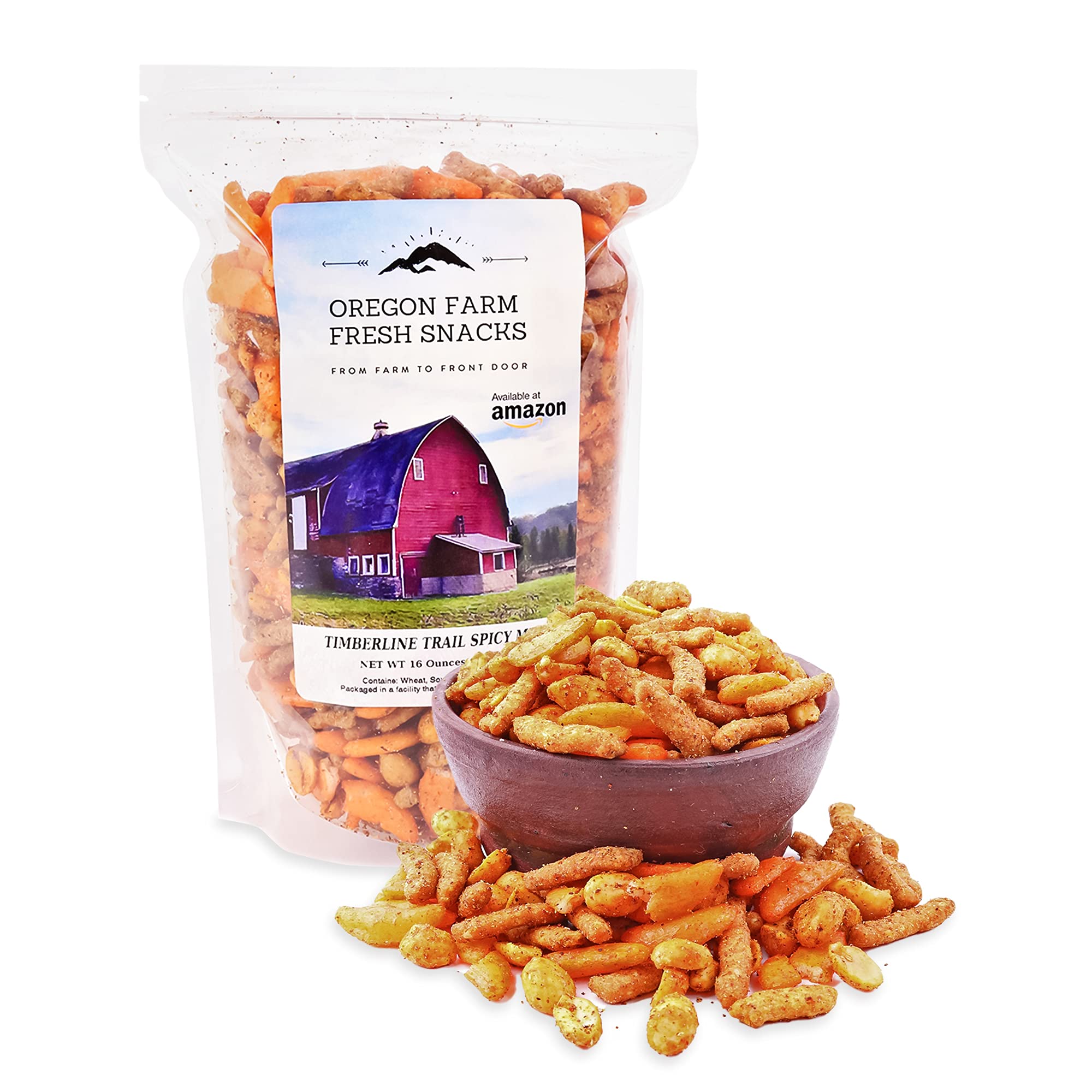 OREGON FARM FRESH SNACKS resealable zipper detail, preserves freshness between snacks