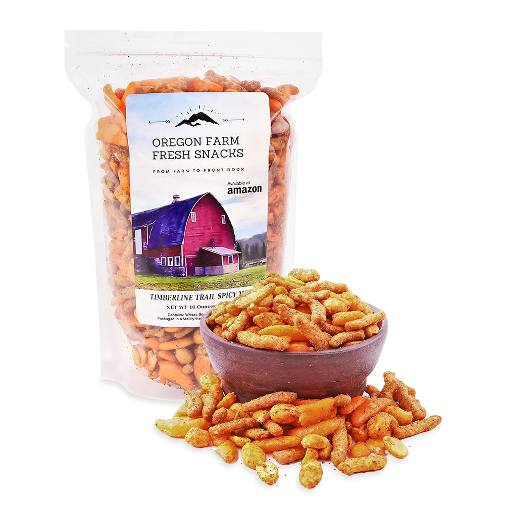 OREGON FARM FRESH SNACKS resealable zipper detail, preserves freshness between snacks