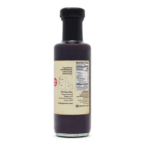 Oregon Growers syrup pouring over stacked pancakes adding fruity flavor