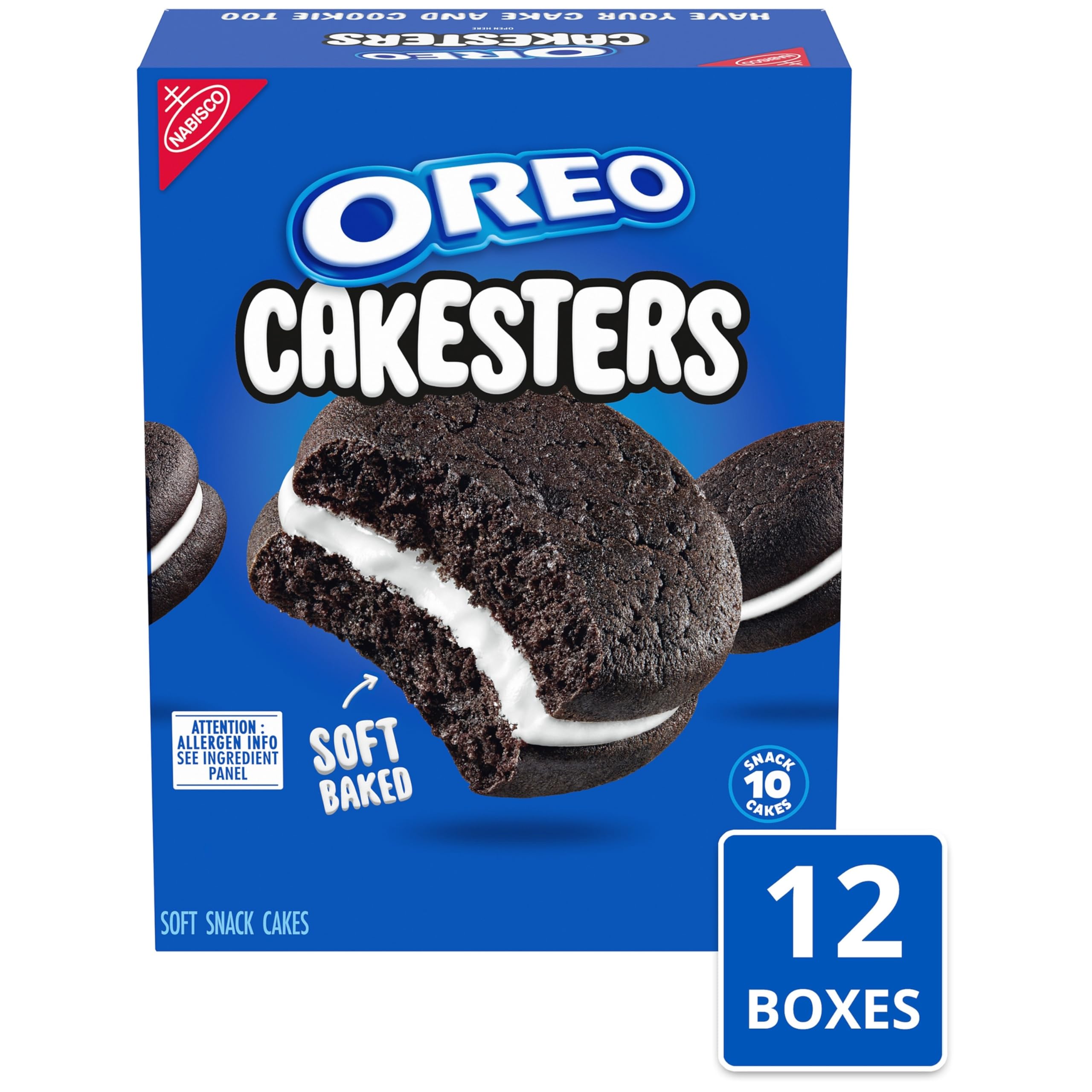OREO Cakesters opened pack with two cakes ready to enjoy