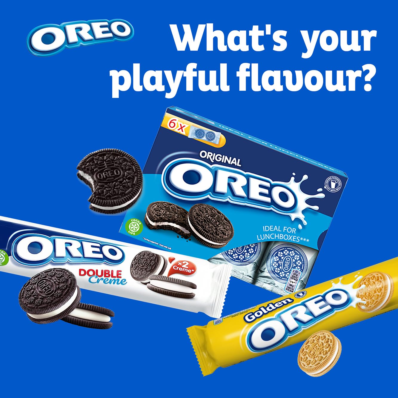 Oreo beside coffee cup in lifestyle scene suggesting pairing and enjoyment