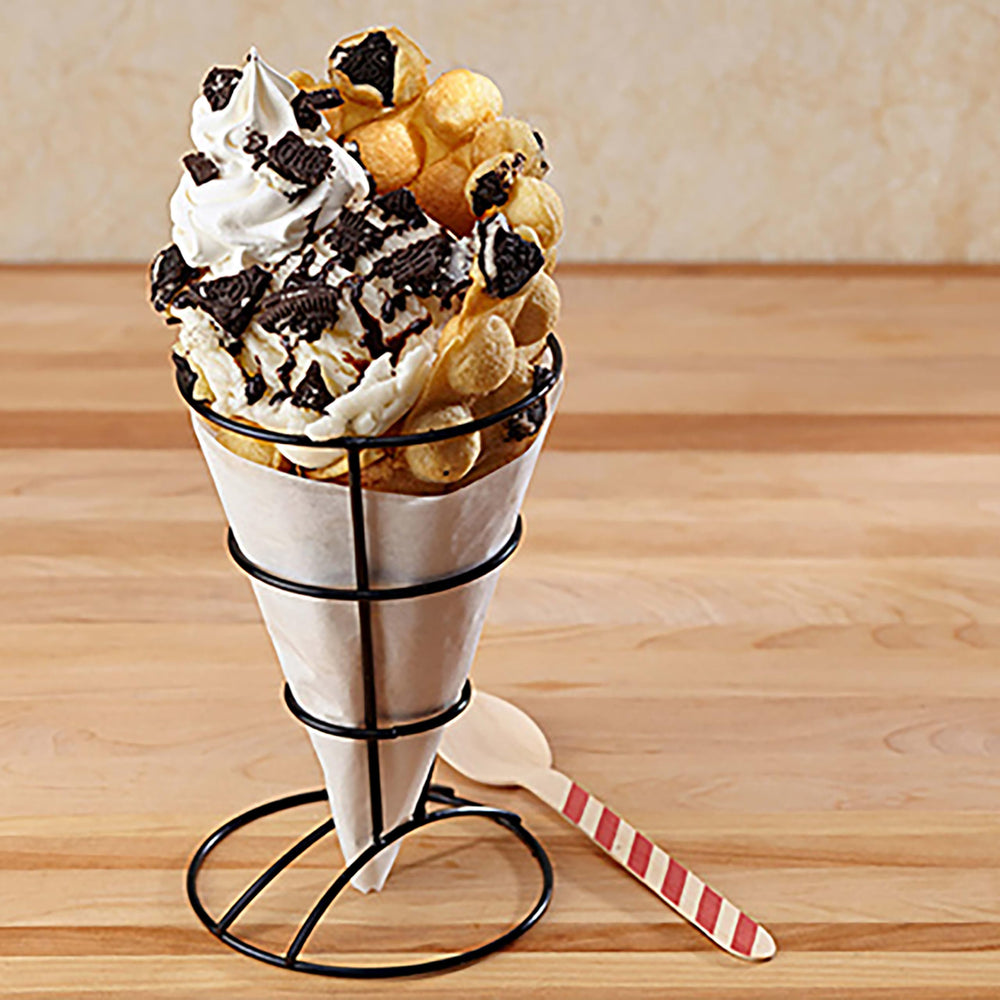 Cake batter with OREO medium cookie pieces folded in for consistent cookie distribution