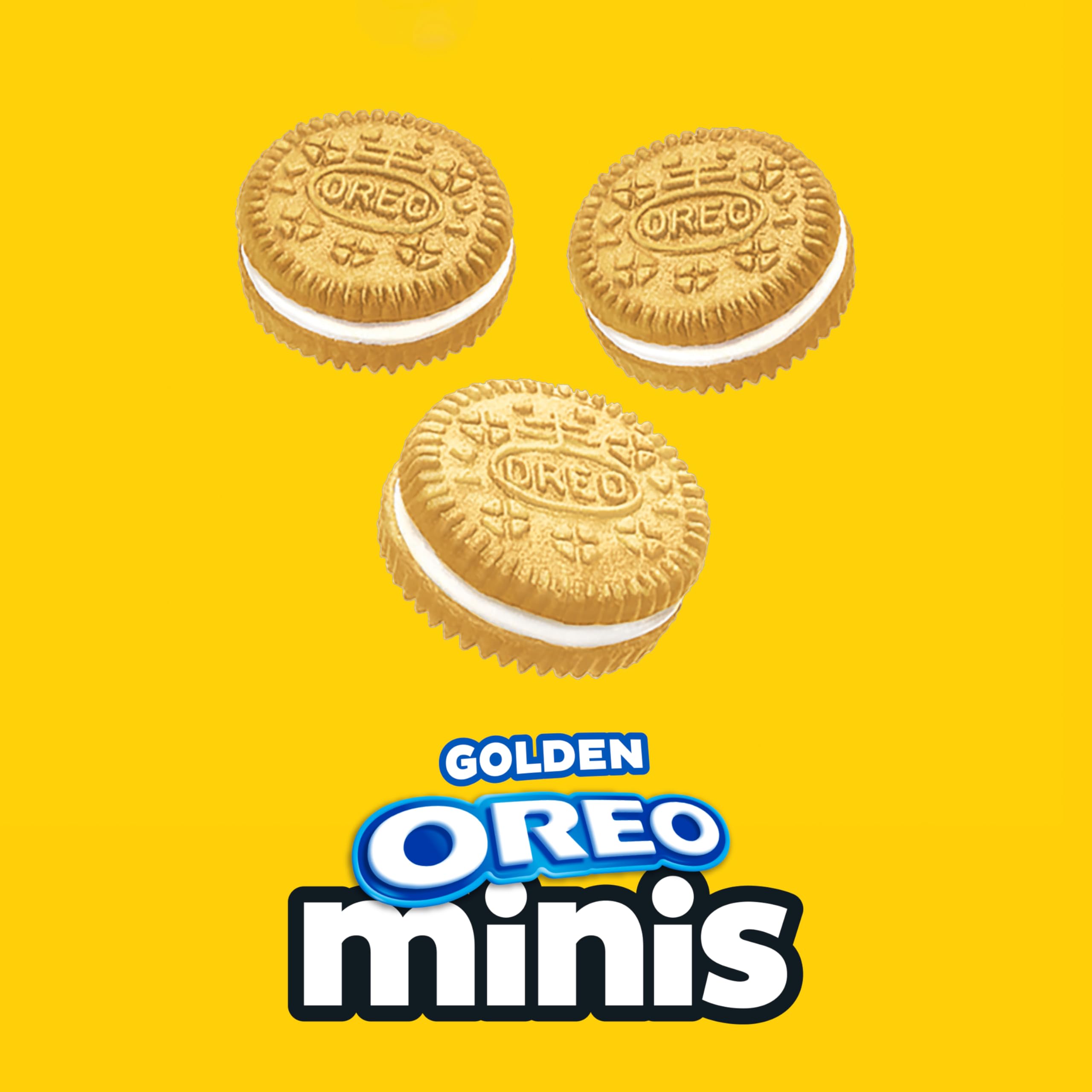 Oreo minis golden wafer texture detail showing crisp vanilla crunch