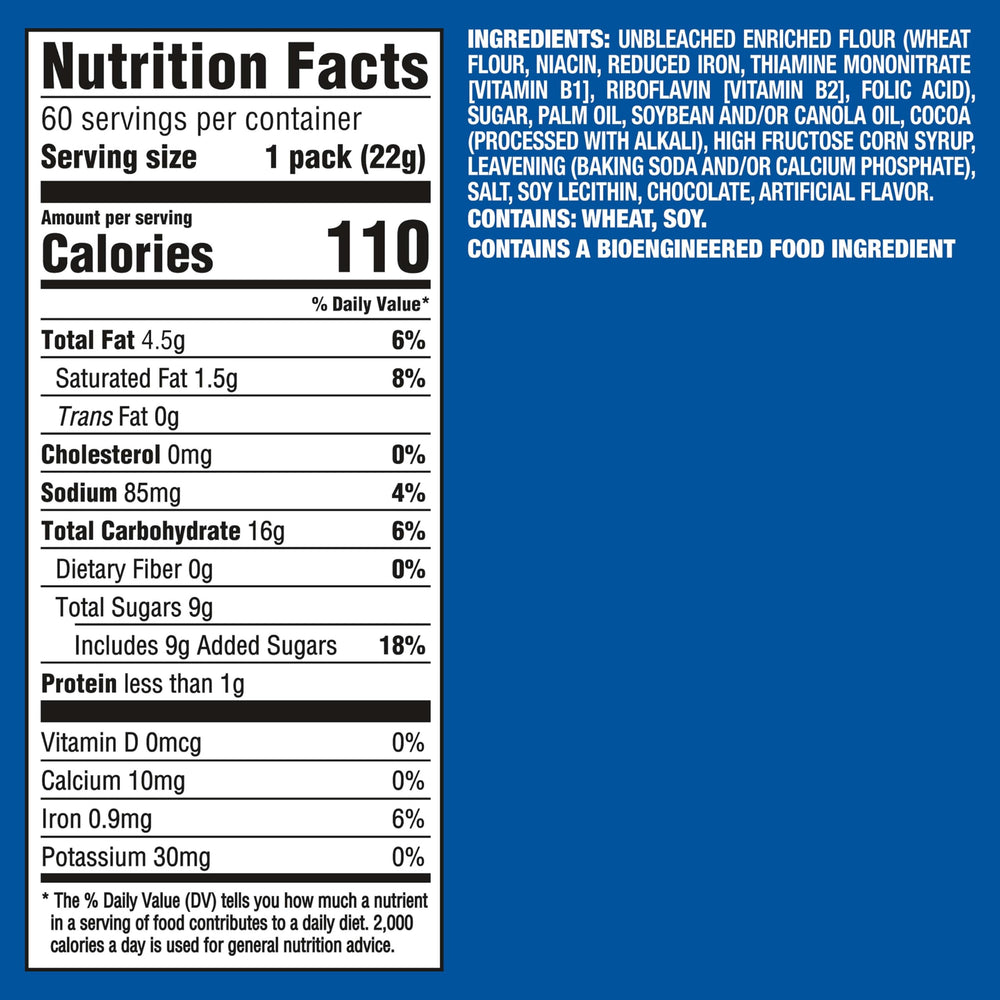 OREO single snack pack wrapper with two cookies ready to share