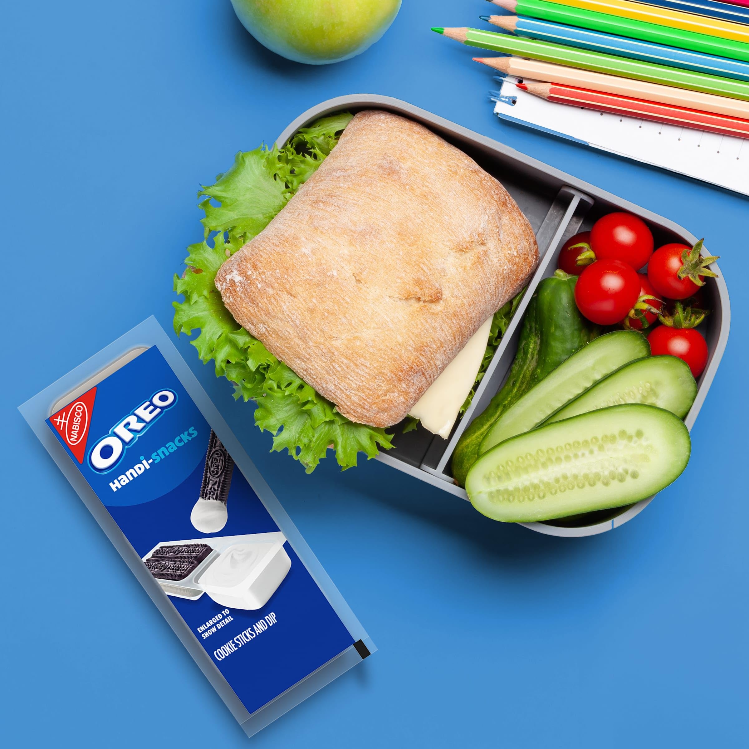 OREO snack pack tucked in a travel pocket for easy on-the-go snacking