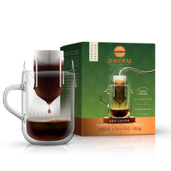ORFEU front packaging showing drip sachets and clear branding for quick selection