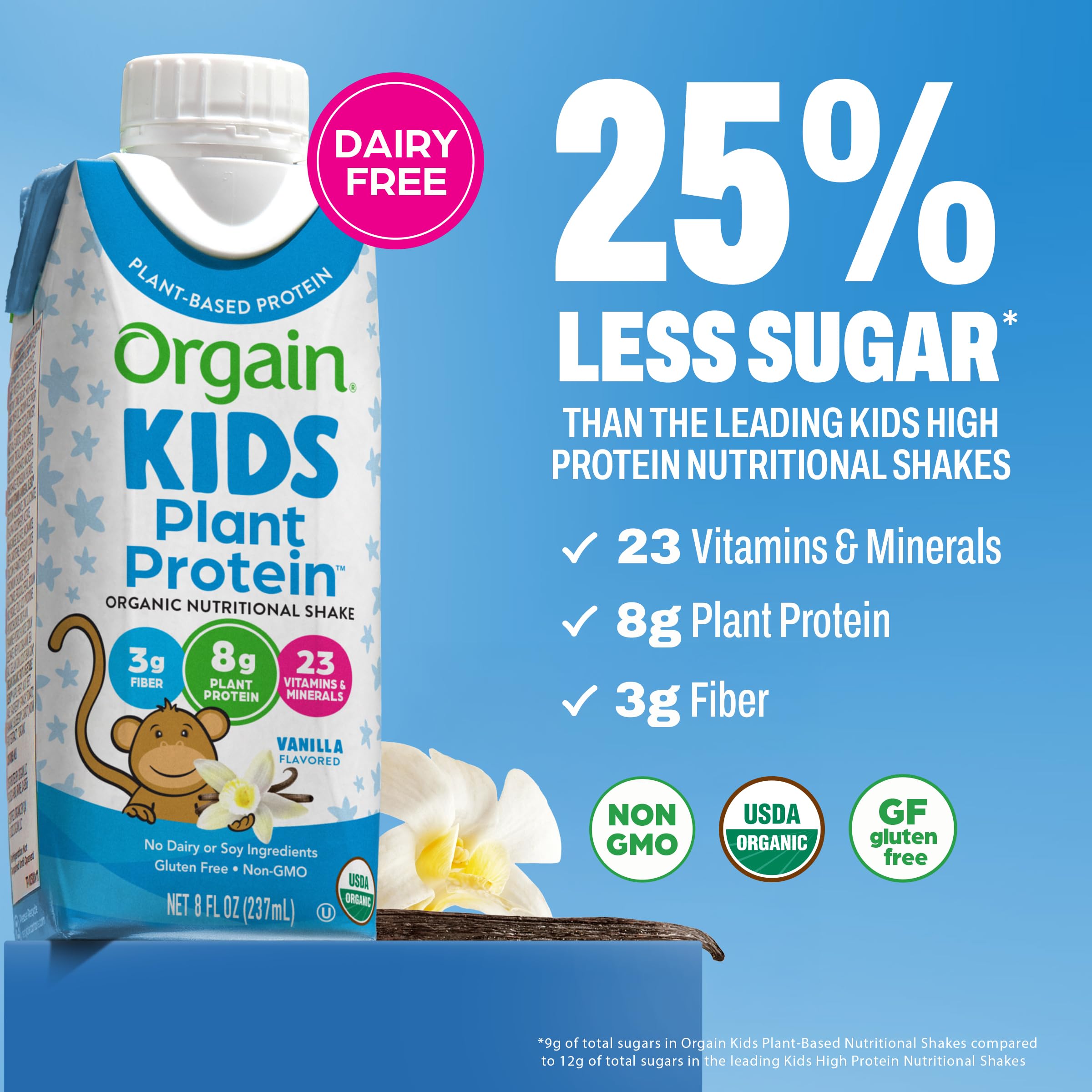 Orgain pouring into glass demonstrating creamy texture and kid-friendly taste