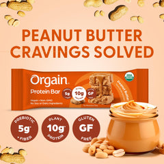 Orgain close-up of bar texture highlighting chewy plant-based mouthfeel