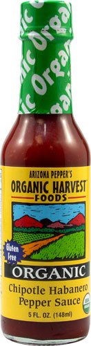 Organic Harvest Foods Arizona front bottle shot showing chipotle habanero label and bold flavor