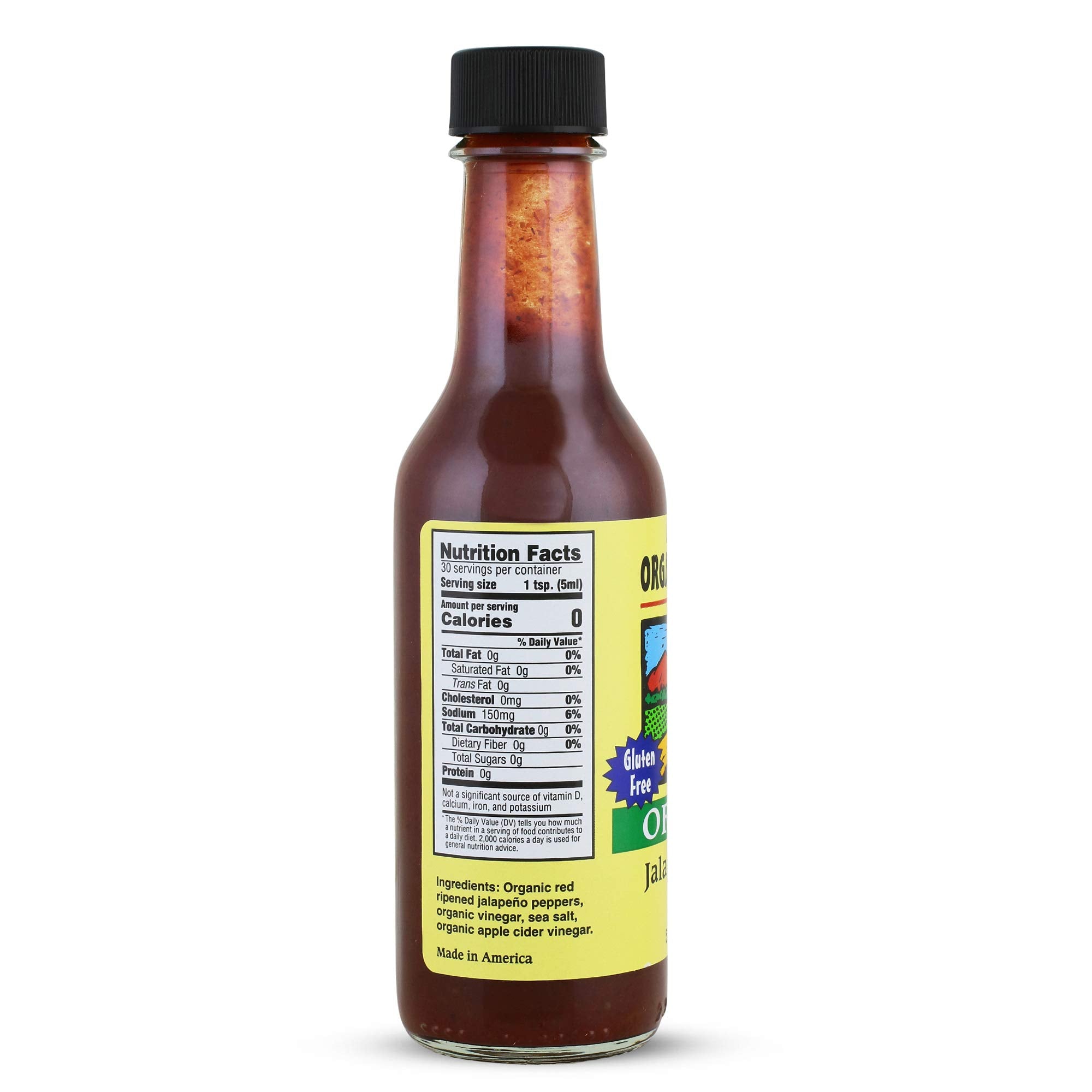Organic Harvest habanero bottle label detail showing organic certification and bold spice