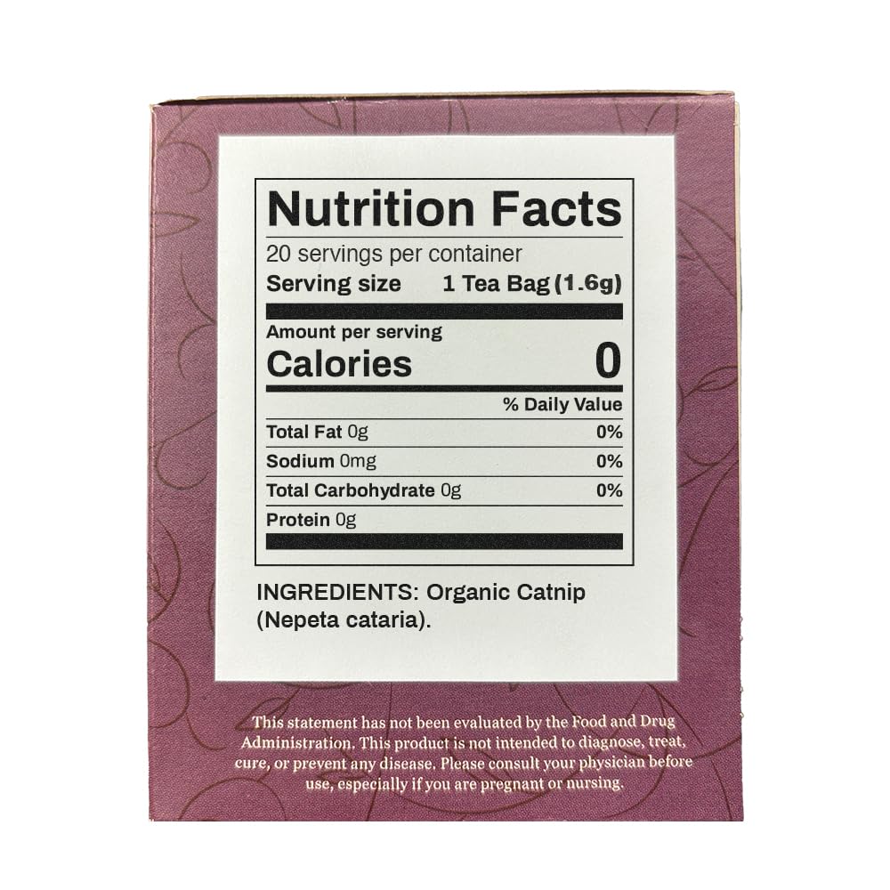 Organic Positively iced catnip tea in glass with lemon for a refreshing chilled beverage