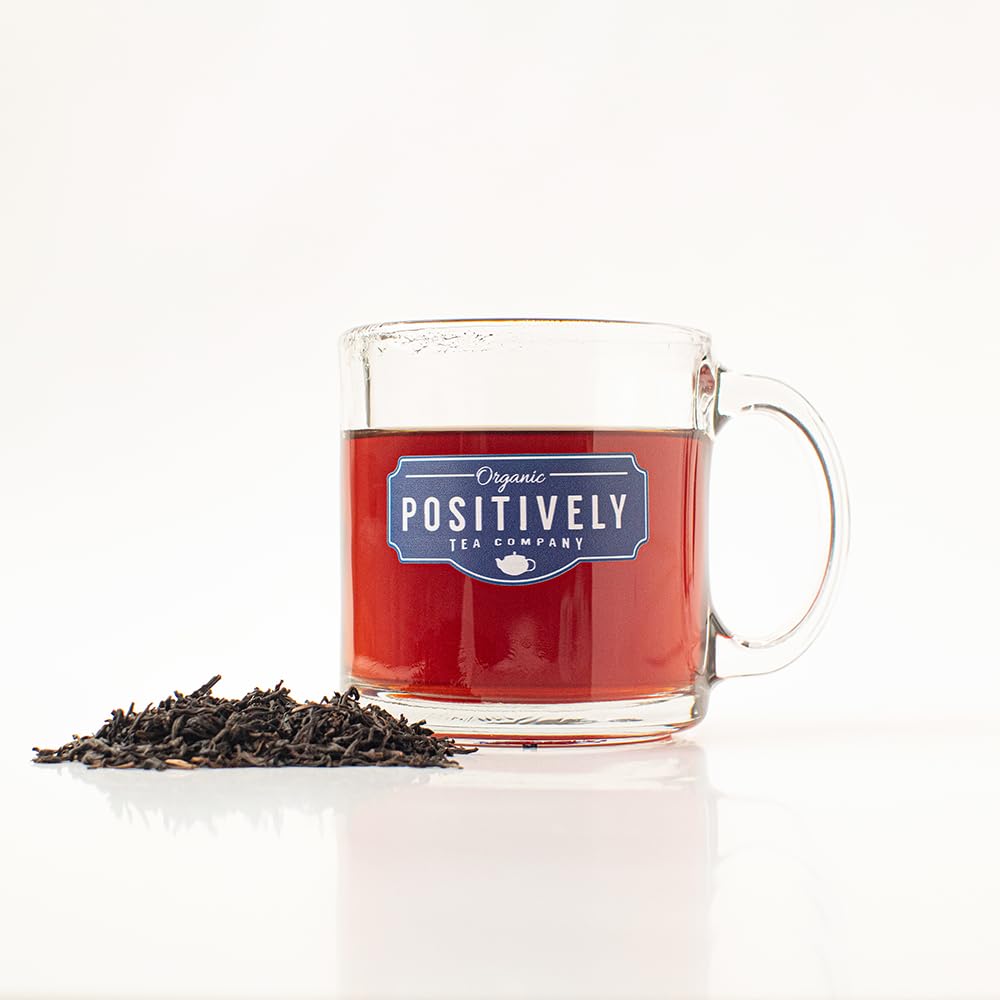 Organic Positively Tea Company teaspoon with measured loose leaf for precise brewing strength