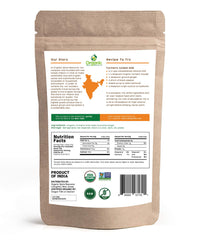 Organic Spice Resource kraft pouch close-up highlighting resealable freshness