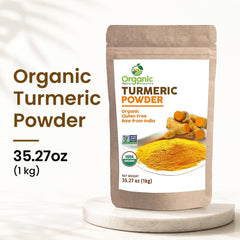 Organic Spice Resource scoop of turmeric powder demonstrating generous bulk