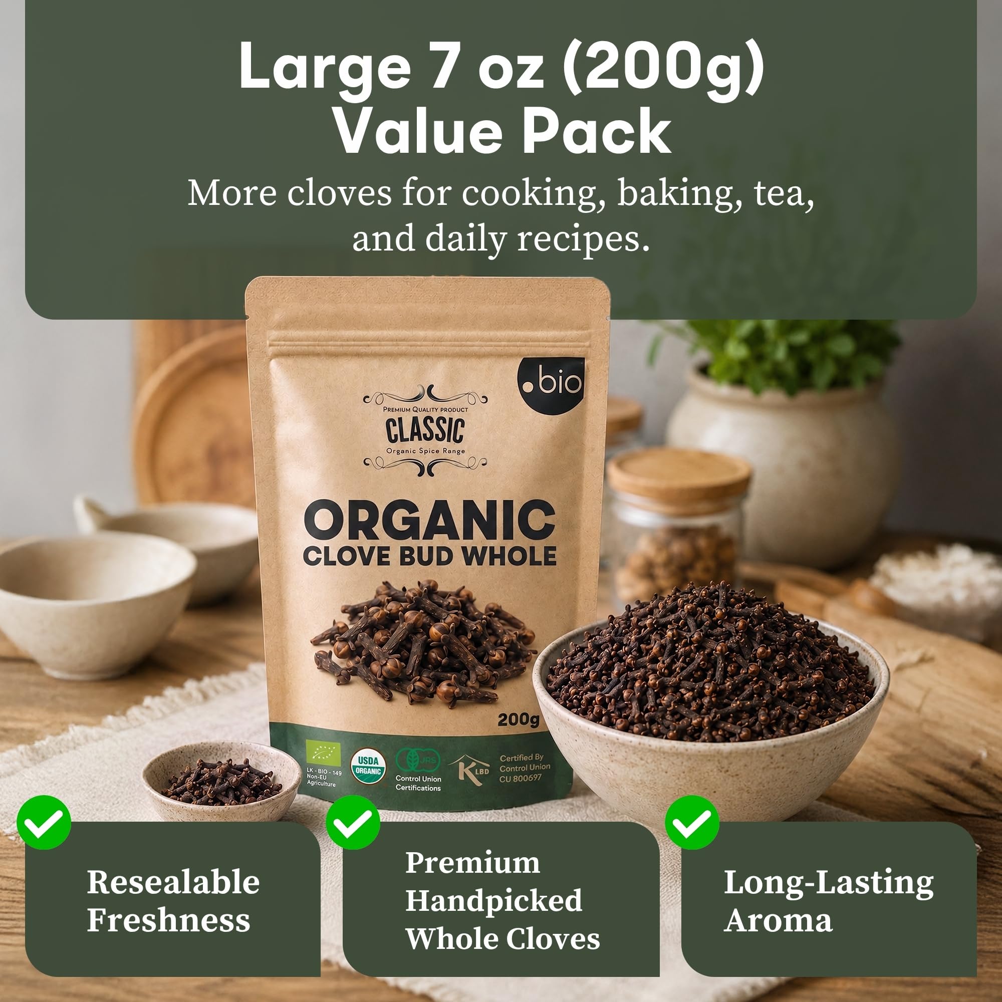 Organic Spice Shop whole cloves in baked fruitcake, boosts warm baking aroma