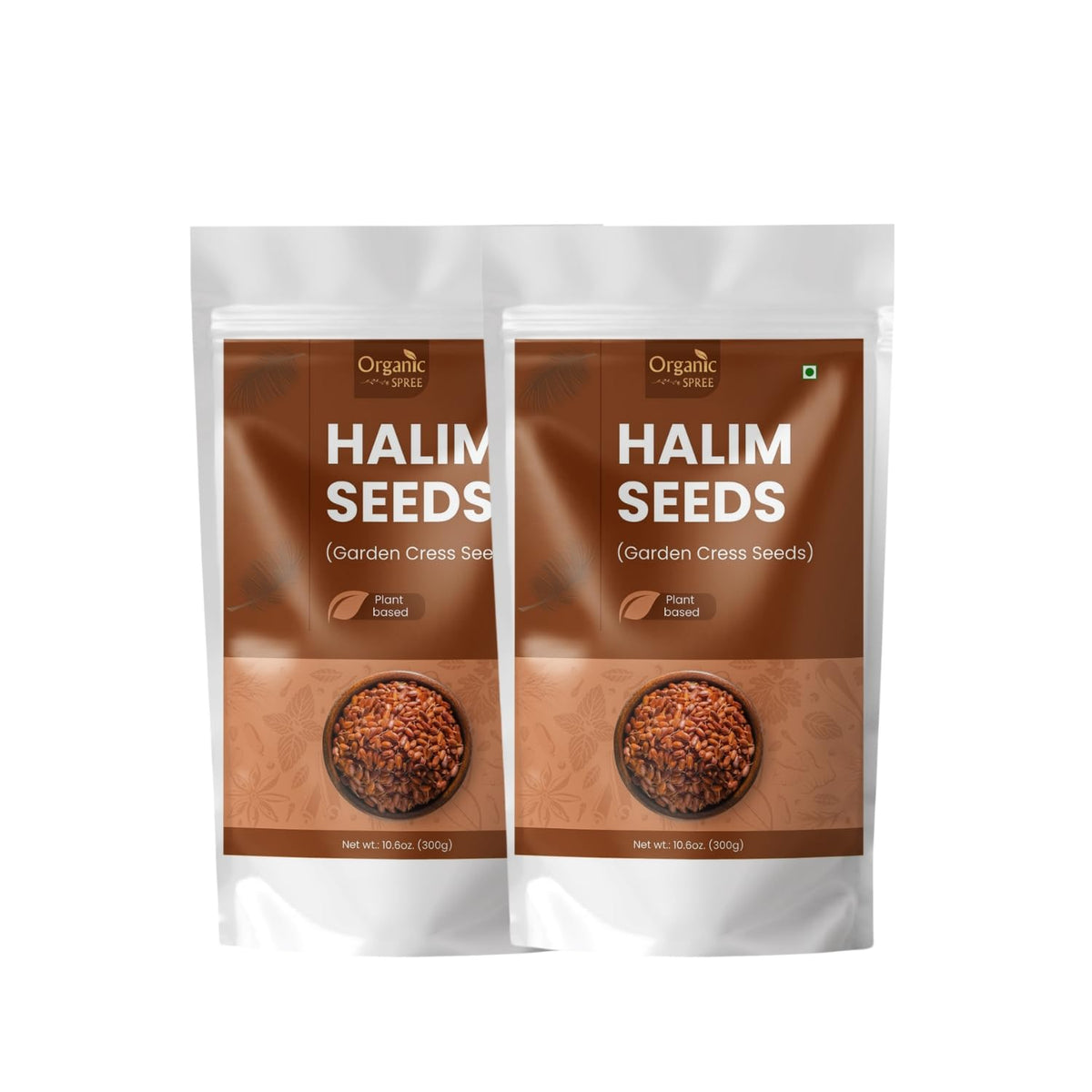 ORGANIC SPREE front packaging showing Halim seed bags and brand benefit