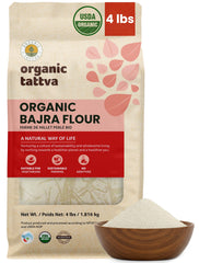 ORGANIC TATTVA front pack of bajra flour showing brand and size benefit freshness