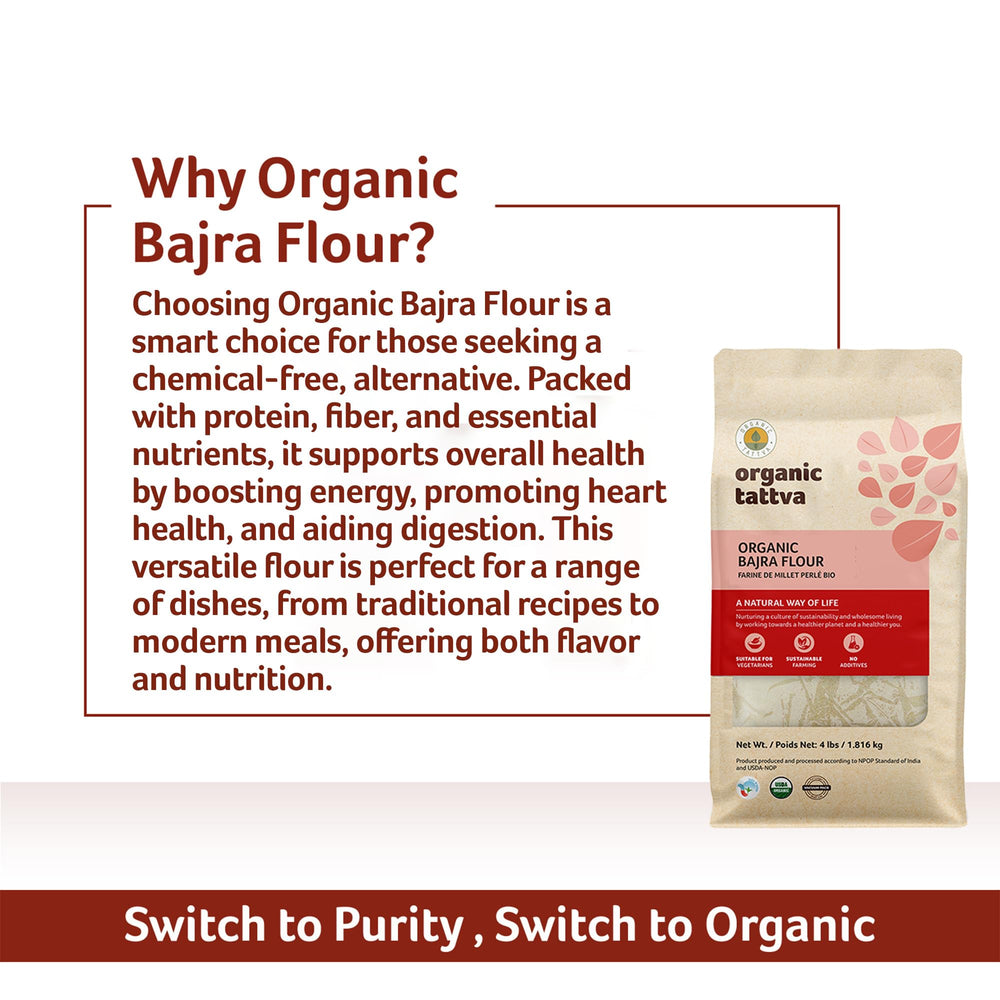 ORGANIC TATTVA flour in measuring spoon showing portioning accuracy and recipe readiness