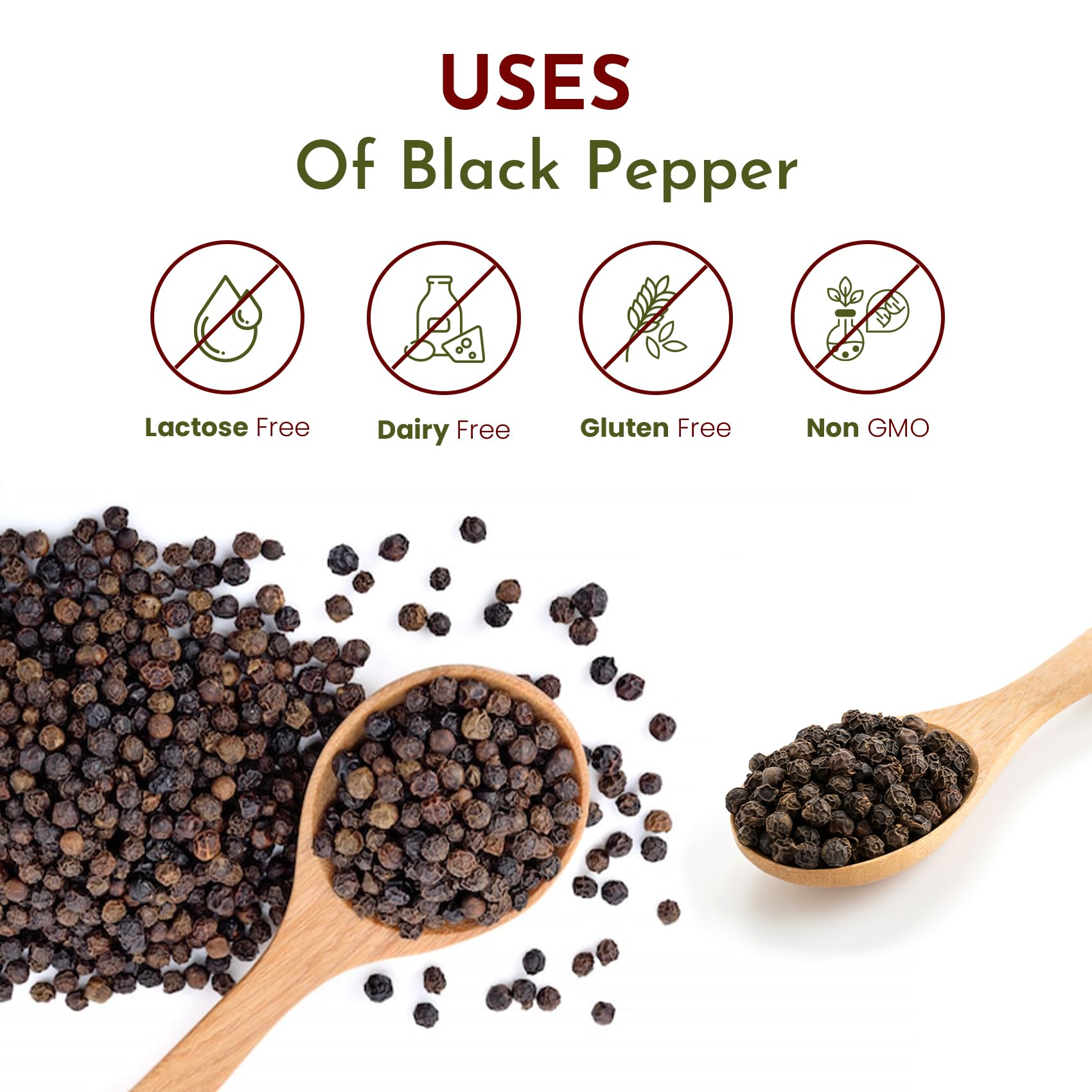 Organic Way peppercorns being poured into a grinder showing ease of use and adjustable grind benefit