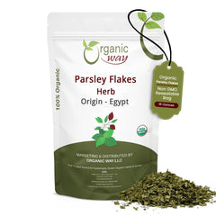Organic Way front pack view showing parsley flakes and clear labeling benefits