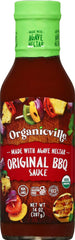 Organicville bottle front label showing sauce and USDA Organic benefits