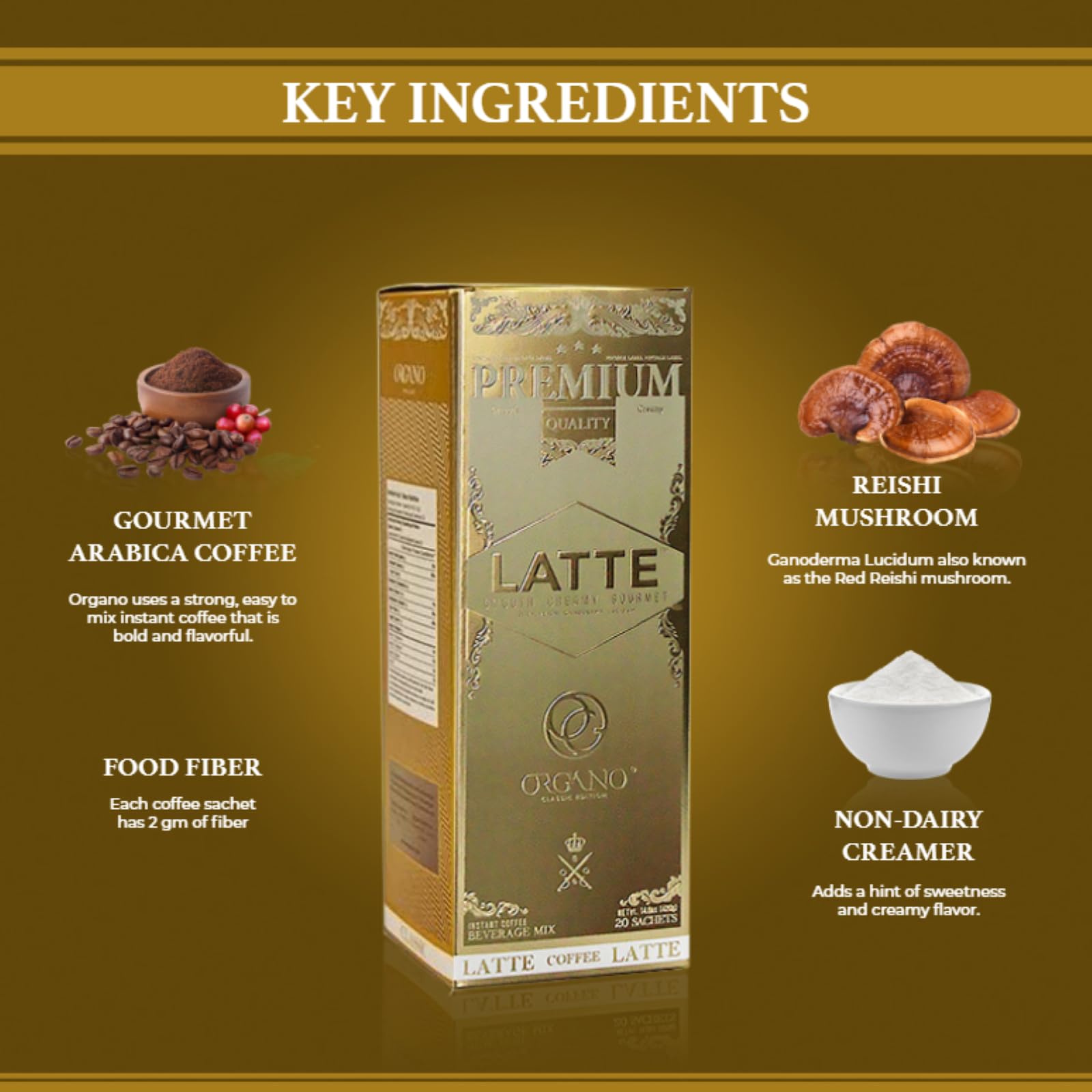 ORGANO iced latte in glass illustrating refreshing cold serve and visual appeal