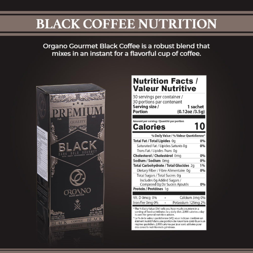 ORGANO powder close-up texture showing Ganoderma and coffee blend clarity