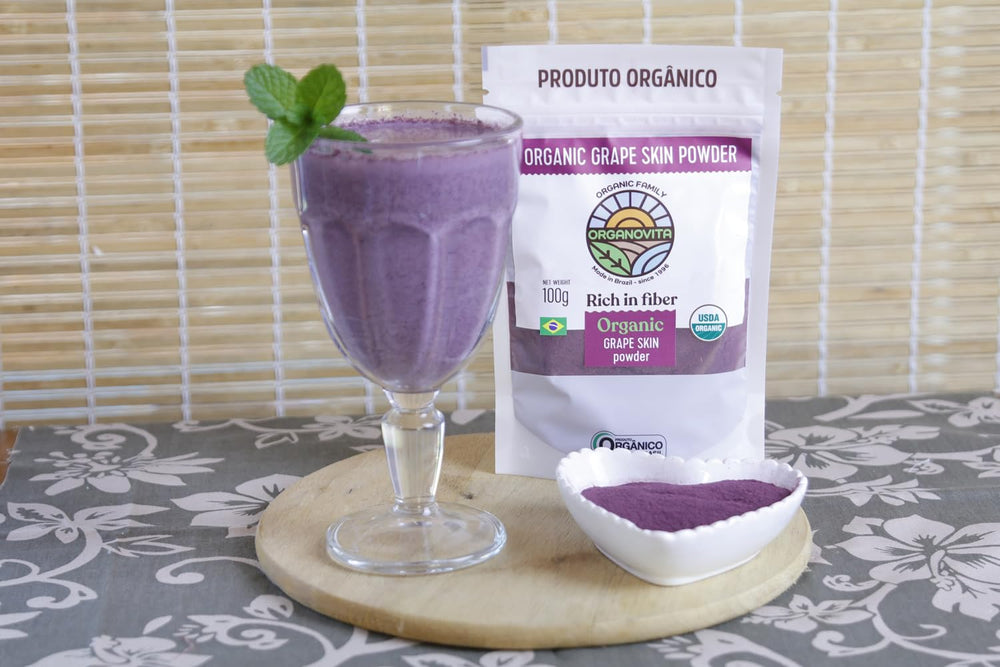 ORGANOVITA pile of upcycled grape skins showing eco-friendly use