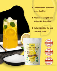 ORGFUN powder dissolving into a glass, showing quick blendability for beverages benefit