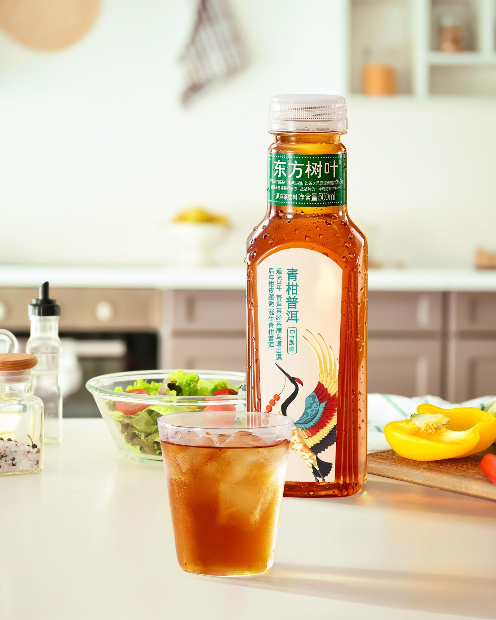 ORIENTAL LEAF bottles in refrigerator showing easy cold storage and accessibility