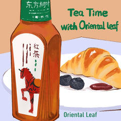 ORIENTAL LEAF bottle held in hand for scale and convenient single-serve size