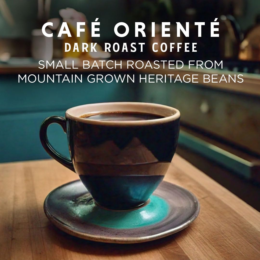 Oriente close-up of roasted beans highlighting origin and rich flavor