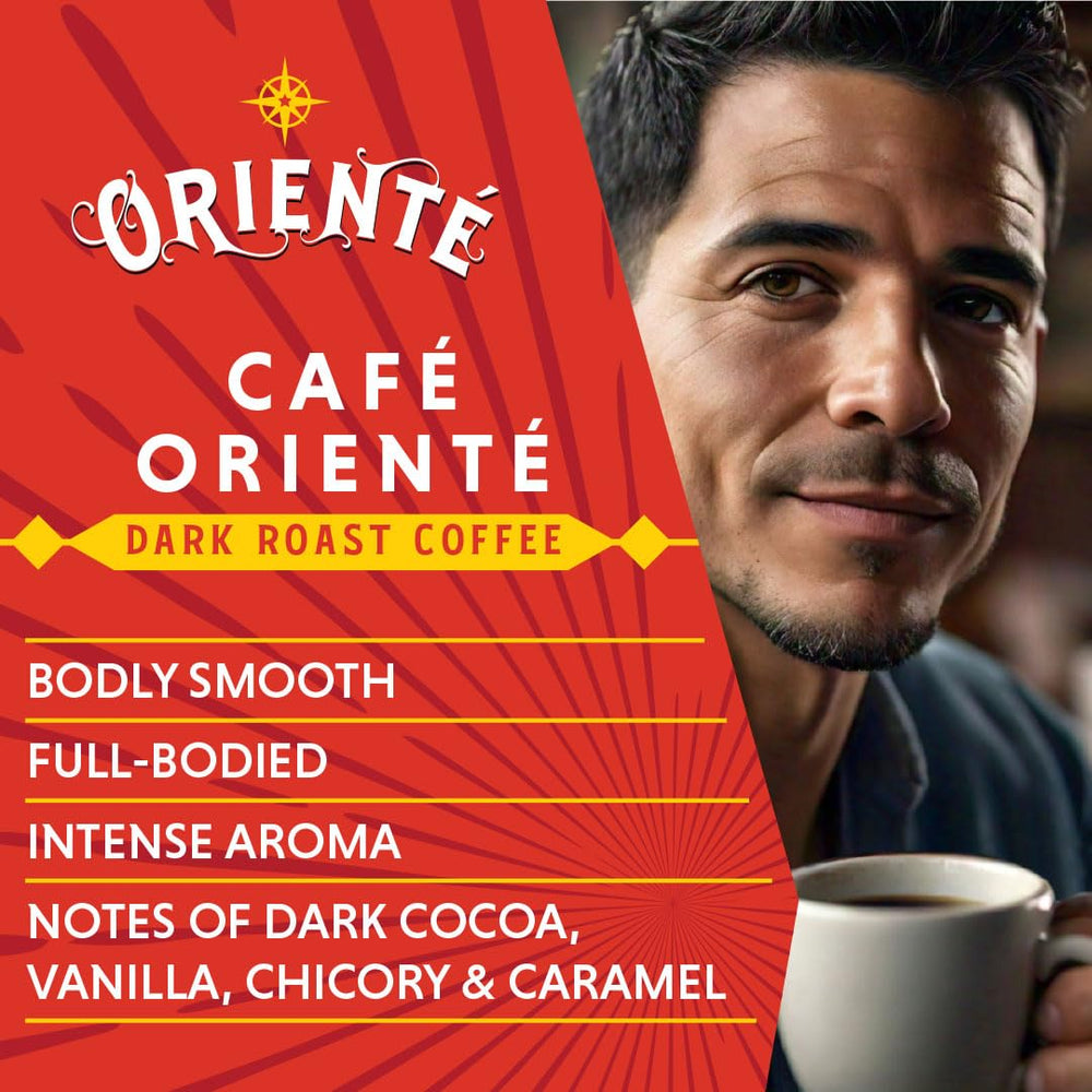 Oriente pod placed in a Keurig-style brewer for effortless single-serve convenience